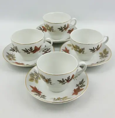 Buy Swinnertons 4x Tea Cups & Saucers - Autumn Leaves - Vintage • 15£