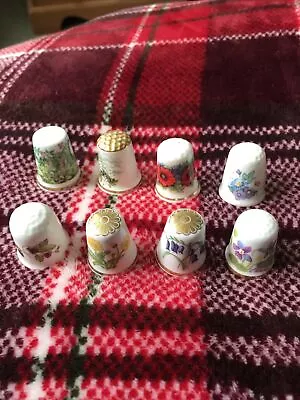 Buy Flower Bone China 1980’s Thimbles Including Spode Coalport CaversWall Worcester • 5£