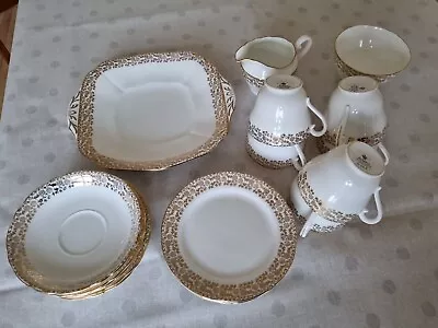 Buy Adderley Fine Bone China Tea Set 21 Pce 6 Settings With  Jug Platter Sugar Bowl • 35£