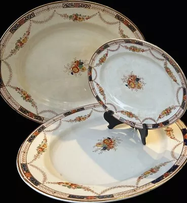 Buy Set Of 3 Oval Plates, S.Hancock & Sons, Coronaware, Alexandra, Antique Platers • 110£