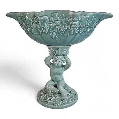 Buy Sylvac Cherub Vase Blue 2465 Grape Bowl In Aqua Blue 1930 Rare • 75£