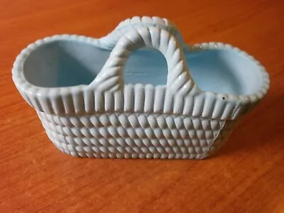 Buy Sowerby & Co, Victorian, Blue, Milk Glass Basket With Peacock And Lozenge, 1877. • 20£