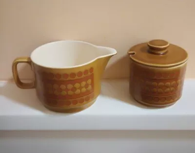 Buy Retro Hornsea Pottery  Saffron  Milk Jug, Sugar Bowl And Jam Pot/Sugar Bowl Lid  • 7.50£