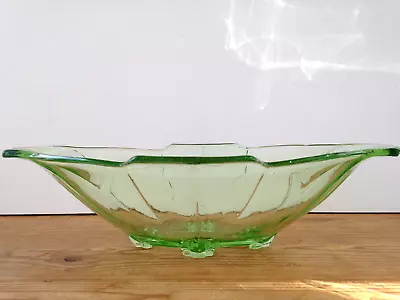 Buy VINTAGE C1930s ART DECO GREEN GLASS BOWL • 7.99£