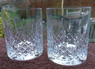 Buy Pair Of Crystal Cut Glass Whiskey Tumbler Glasses • 15£