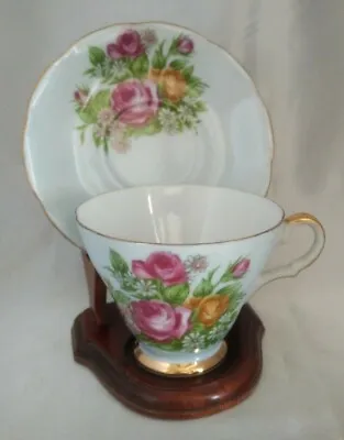 Buy LEFTON CHINA Hand Painted Rose Floral Tea Cup & Saucer Set W/ Gold Trim (438) • 19.08£