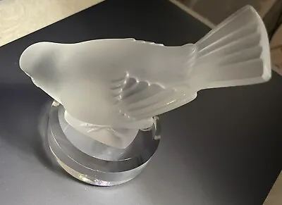 Buy Lalique Signed Sparrow Head Down Tail Up France - Frosted - Beautiful! • 66.51£