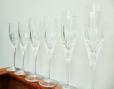 Buy PAIR Stuart Champagne Flute Glasses MADISON Crystal 9  147ml Signed 1st 1985 • 65.99£