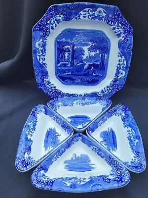 Buy Spode Italian Large Square Plate With 4 Dip Dishes • 22£