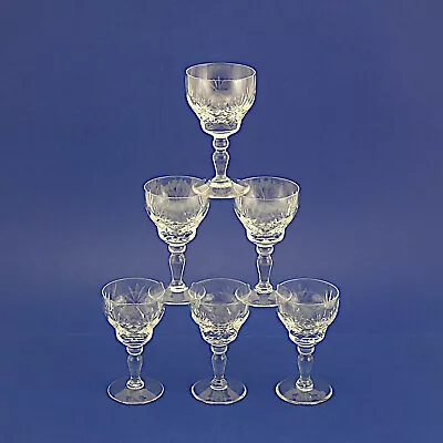 Buy Six Royal Brierley Crystal 'Elizabeth' Pattern Port/Sherry Glasses - 11cm High • 14.99£
