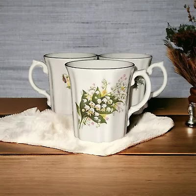 Buy Royal Grafton Fine Bone China Tea Cup Mug Blue Floral Pattern England Vintage • 59.78£