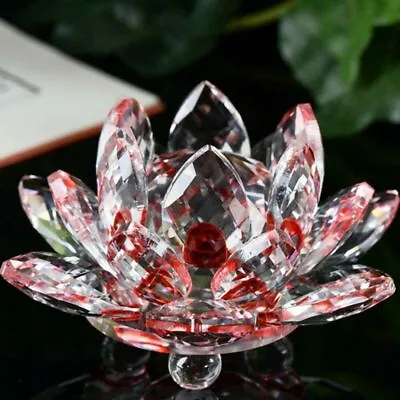 Buy Candlestick Craft Tea Light Lotus Flower Candle Holder Crystal Glass Home Decor • 5.60£