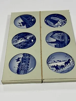 Buy Royal Copenhagen Miniature Porcelain Plates 3” Set Of Six New In Box • 96.04£
