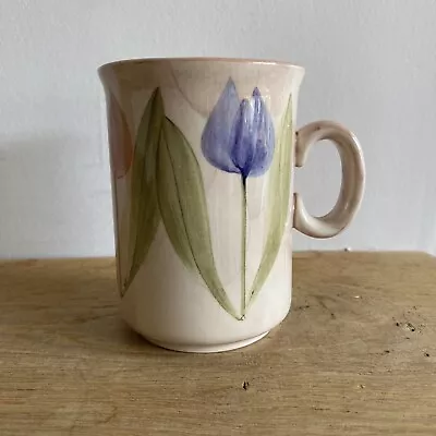 Buy JERSEY POTTERY FLORAL MUG Hand Crafted & Decorated Ceramic Tulips - 300ml • 10.99£