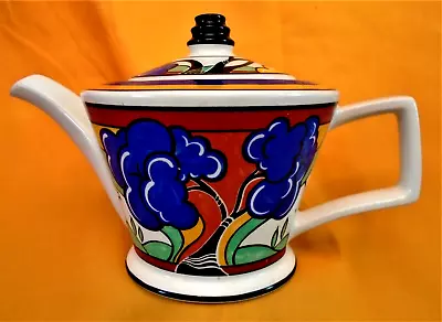 Buy Vintage James Sadler, Art Deco, Clarice Cliff Inspired Porcelain Tea Pot  • 20.99£