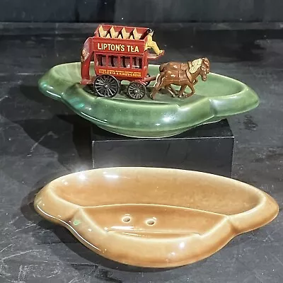 Buy WADE LIPTONS TEA Horse Drawn Tram/bus RK By Wade Ceramic Porcelain Dish X2 • 3£