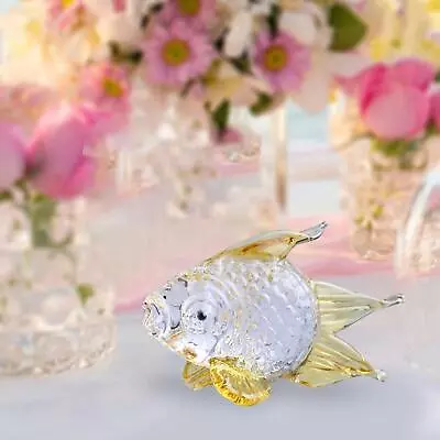Buy Clear Glass Goldfish Figurine Collectible Gifts Home Decor Craft Ornaments • 6.92£