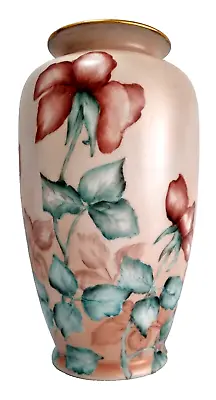 Buy Vintage Vase Large Hand Painted By Jessie Adams 28cm H X 15cm W Floral Design • 55.82£