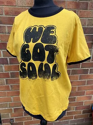 Buy NEW Glass Heart Yellow WE GOT SOUL Tshirt M Retro 60s 70s Music Festival • 25£