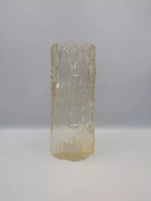 Buy Vintage Large 21cm Whitefriars Style Clear Glass Vase With Bark Effect Ravenhead • 29.99£