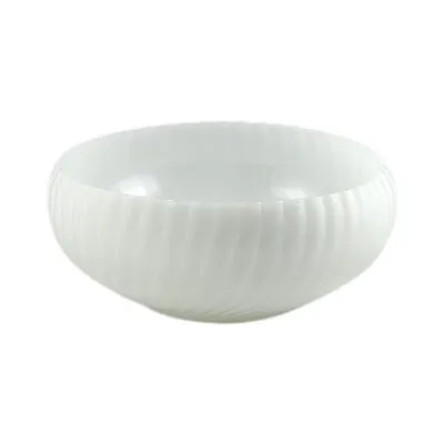 Buy Fire King Anchor Hocking Milk Glass Bulb Bowl Vintage Swirl Ribbed White Pot 5  • 14.40£