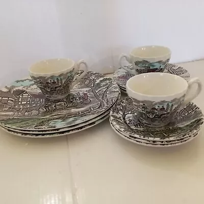 Buy Vintage Myott Royal Mail Fine Staffordshire Ware Plates And Cups - 12 Pieces • 48.02£