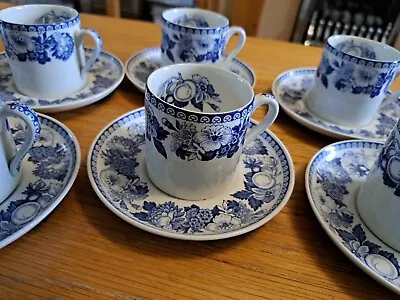 Buy  Spode  The Blue Room 6  Coffee Cups And Saucers Fruit & Flower . • 40£