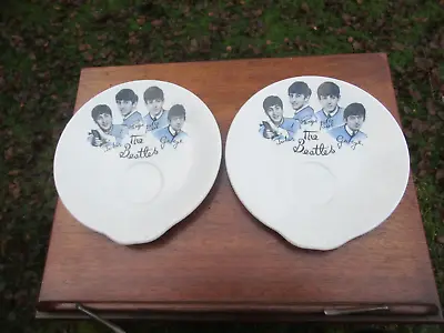 Buy Pair Of Beatles Washington Pottery 1964 Biscuit Tea Plate Green Back Stamp Ex+ • 119.99£