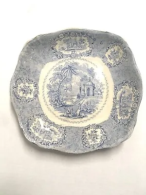 Buy Rare Antique Ridgways England Oriental Blue Transferware Square Cake Plate • 61.76£