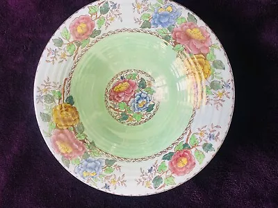 Buy Vintage Maling 6569 Peony Rose Fruit Bowl In Aero Green Ceramic Original • 38£