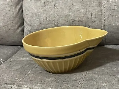 Buy Park Designs Yellow Ware Batter Bowl Hand Painted Yellow Blue Stripe Farmhouse • 38.23£