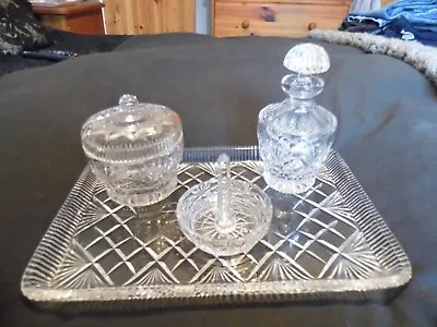 Buy Vintage Cut Glass Dressing Table Set • 9.99£