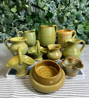 Buy Green Funky Bretby Stoneware Pottery Collection 10pcs • 29.99£