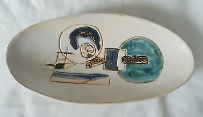 Buy Funky Abstract Oval Dish With Retro Design, Circa Mid Century Modern • 44£