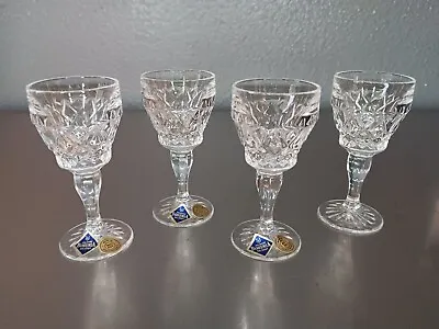 Buy 4 Piece Lead Crystal Over 24% PbO Bohemia Made In CZECH Republic Liqueur Glasses • 37.95£