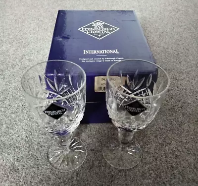 Buy EDINBURGH Crystal BALMORAL Cut  Pair Of Glasses. New • 45£