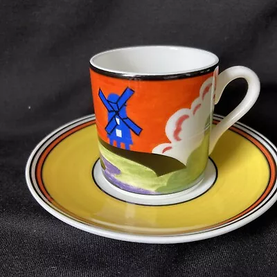 Buy Clarice Cliff Wedgwood WINDMILL Coffee Cup And Saucer • 25£