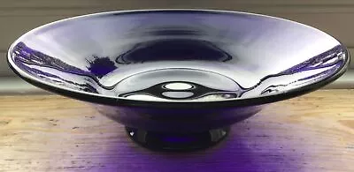 Buy VINTAGE THOMAS WEBB GLASS Gorgeous Cobalt Blue Footed Glass Bowl 20cm England. • 12£