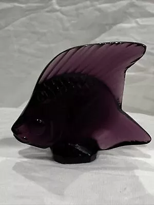Buy Lalique France Fish Sculpture In 'Dark Purple Violet' No Box • 95.32£