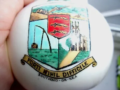 Buy WH Goss Crested China Crinkle Top Ball Vase + Southend-on-Sea Essex Coat Of Arms • 3.75£