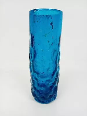 Buy Vintage Whitefriars? Mdina? Blue Glass Rounded 9  Vase - H269 • 20£