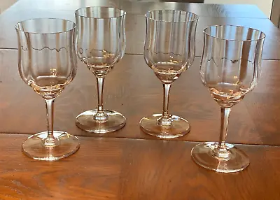 Buy Set Of 4 Vintage Baccarat  Capri  Optic Crystal Water Goblets • 207.29£