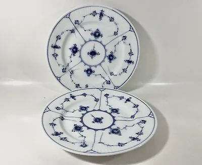 Buy 2x Royal Copenhagen Blue Fluted Plain 180 Dessert Plates Very Old 1894 – 1900 • 159.04£