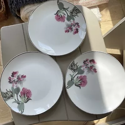 Buy Laura Ashley Adeline Set Of 3 White & Pink Floral 8  Bone China Cake Plates. • 8£