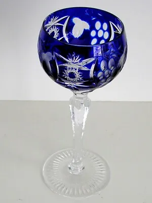 Buy 1 Nachtman Traube Cobalt Cased Cut To Clear Crystal Wine Goblet 8   • 80.64£