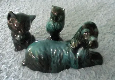 Buy Blue Mountain Pottery 3 Canada Figurines - Spaniel DOG, Kitty CAT, OWL VGC • 18.94£