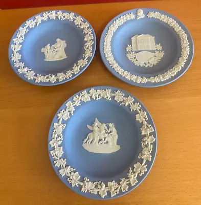 Buy THREE Wedgwood Blue Jasperware Dishes - Job Lot • 5£