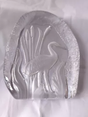 Buy Crystal Glass Paperweight Ornament   Crane  Heron   By  Goebel? • 6£