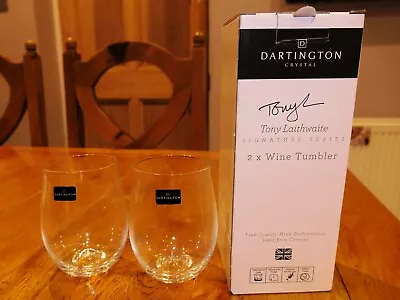 Buy Boxed Set  2 X Tony Laithwaite Dartington Crystal Signature Series Wine Tumblers • 15£