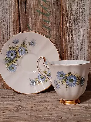 Buy Vintage Royal Adderley England Cup & Saucer Blue Flowers Ridgway Potteries • 21.42£